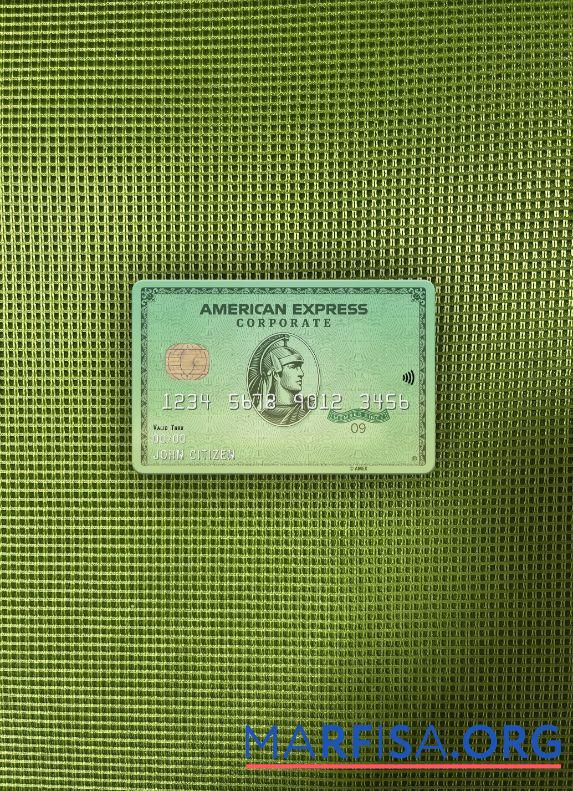 Printable USA California Varo bank AMEX green card photolook front download for verification